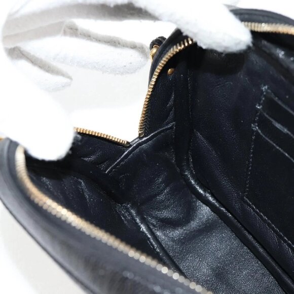 SAINT LAURENT Chain Lou Mini Shoulder Bag Leather Black Gold Auth yk18547A - Picture 13 of 16